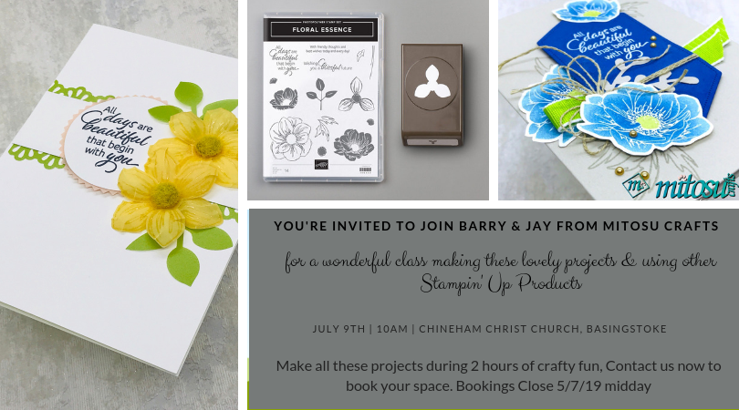 Join us for our next card making class in Basingstoke on the 9th July 2019 from 10am