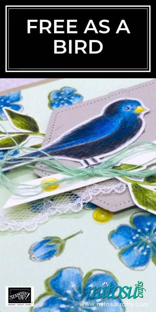 Free As A Bird by Stampin' Up! with Watercolor Pencils. Order online from Mitosu Crafts 24/7