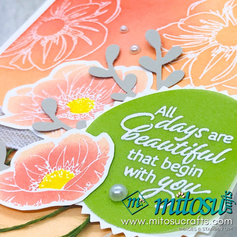 Floral Essence Stampin' Up! Card Inspiration with Sponged Background and Dauber to Stamp Techniques. Facebook Live from Mitosu Crafts