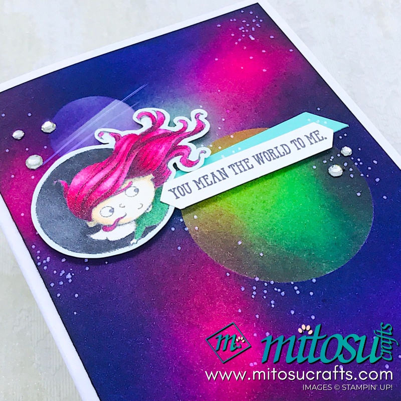 New Wonders Galaxy Background with Stampin' Up! products from Mitosu Crafts