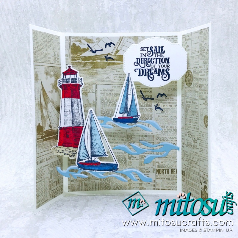Sailing Home Stampin' Up! Gatefold Pop Up Card for Stamp Review Crew from Mitosu Crafts