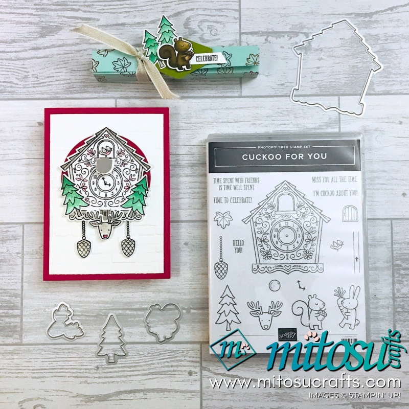 Stampin' Up! Handmade Card & Box Ideas using Cuckoo for You Stamp and Cuckoo Clock Dies with Video Tutorial. Order papercraft products online from Mitosu Crafts
