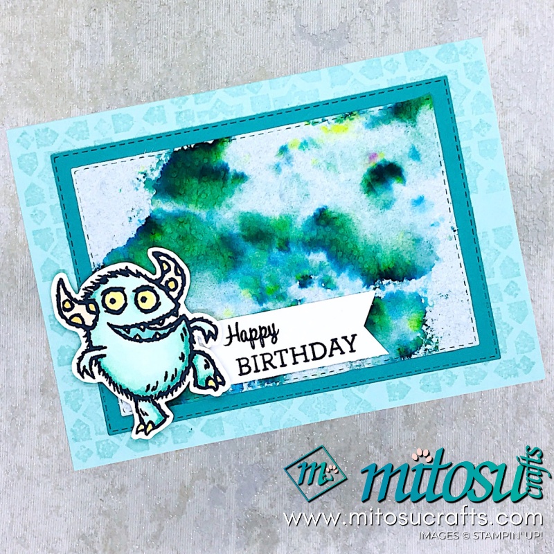 Birthday Boo To You with Pigment Sprinkle Background Stampin Up! Card Idea from Mitosu Crafts
