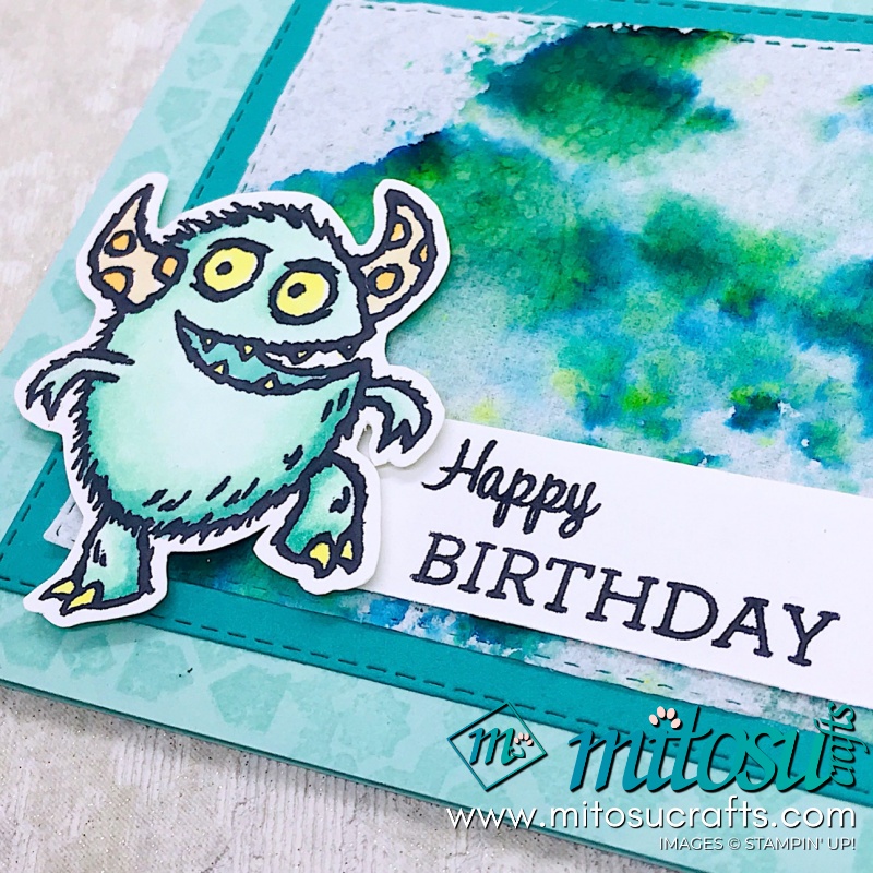 Birthday Boo To You with Pigment Sprinkle Background Stampin Up! Card Idea from Mitosu Crafts