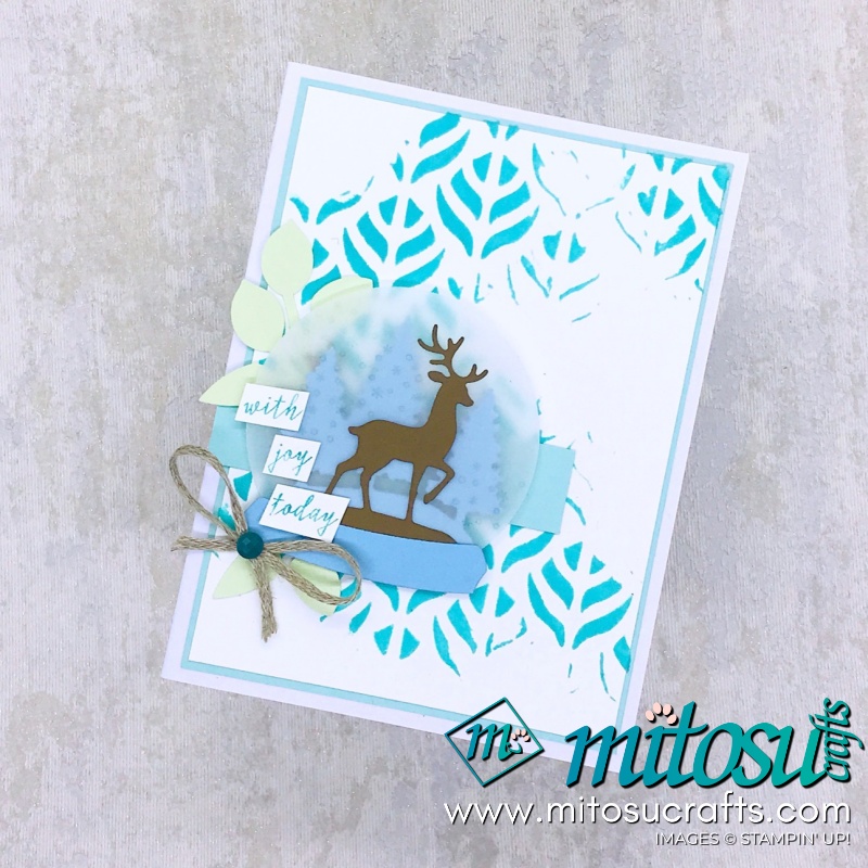 Snow Globe Scenes with Basic Pattern & Coloured Embossing Paste Background for Paper Craft Crew from Mitosu Crafts