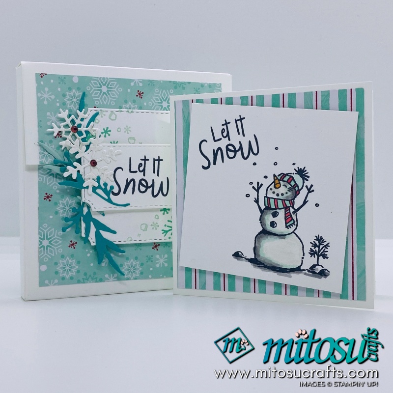 Snowman Season Card & box handmade by Mitosu Crafts