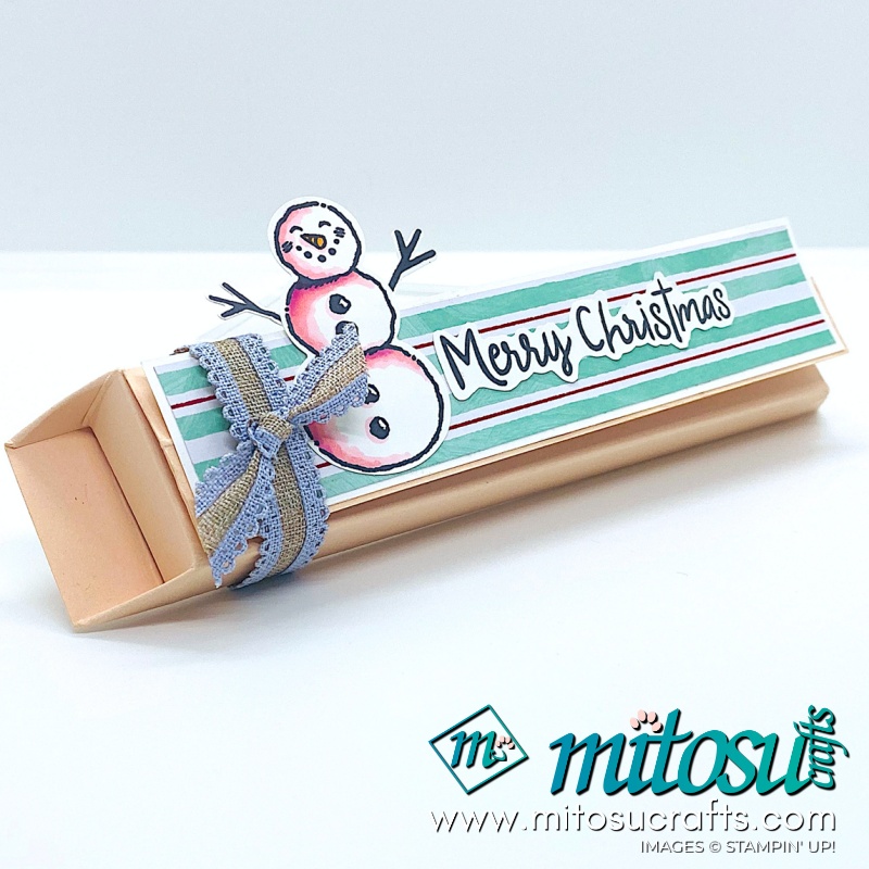 Snowman Season Gift Box Stampin Up! SU Papercraft Idea from Mitosu Crafts Youtube Live