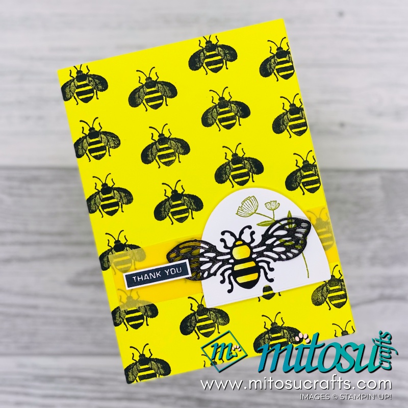 Stampin Up Honey Bee Thank You Card for Stamp Review Crew. Order cardmaking supplies online from Mitosu Crafts UK