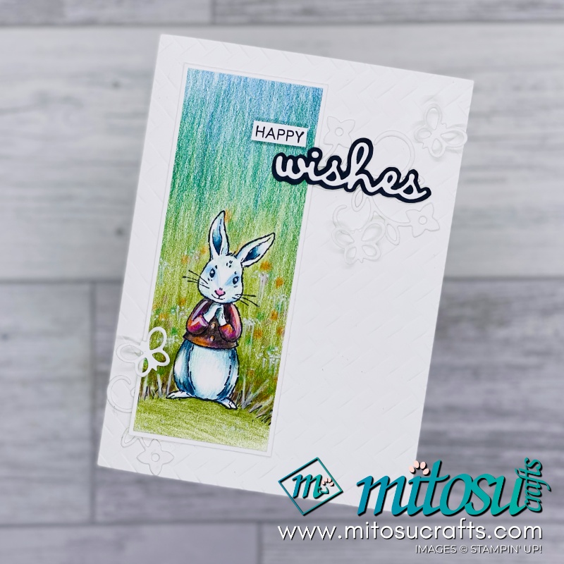 Colouring Fable Friends Rabbit in Watercolor Pencils for Creating Kindness Design Team Hop from Mitosu Crafts UK