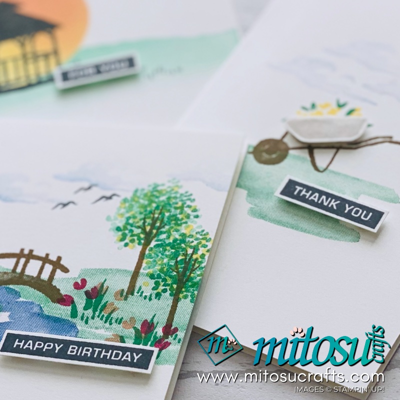 Create beautiful scenes with Stampin Up My Meadow stamp set. Card Making Ideas and Inspirations from Barry Selwood & Jay Soriano Mitosu Crafts UK