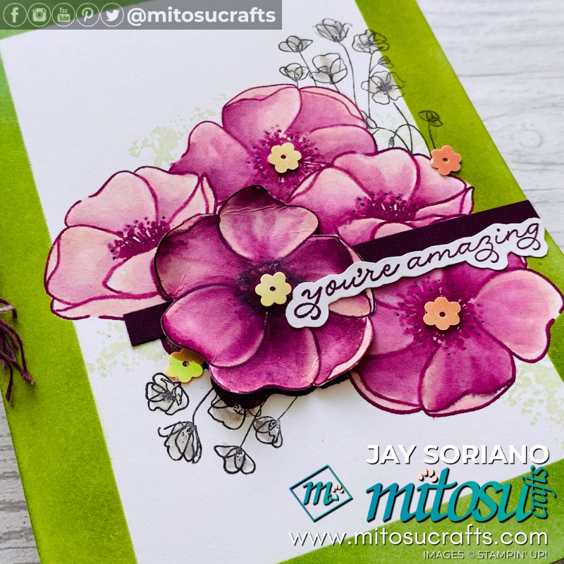 Stampin Up Painted Poppies Card Idea by Jay Soriano for The Spot Creative Challenge. Order SU Card Making Products Online from Mitosu Crafts UK Shop
